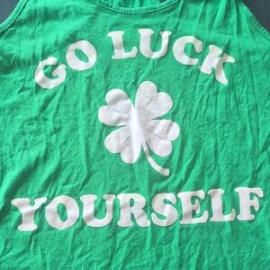 Streetwear Society Green Tank Top with Shamrock Design